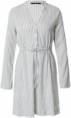 VERO MODA Košeľové šaty 'VMBERTA PIA'  modrá melírovaná / biela