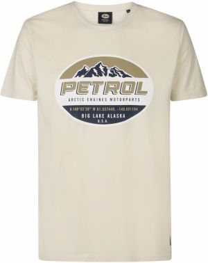 Petrol Industries Tričko 'Kennicott'  béžová / čierna / šedobiela