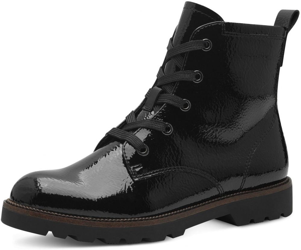 Tamaris Šnurovacie členkové čižmy  čierna