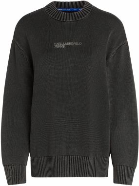 KARL LAGERFELD JEANS Sveter  čierna / biela