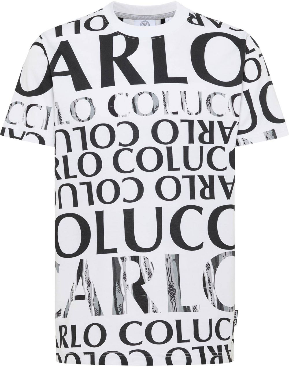 Carlo Colucci Tričko 'Dindo'  tmavosivá / čierna / biela