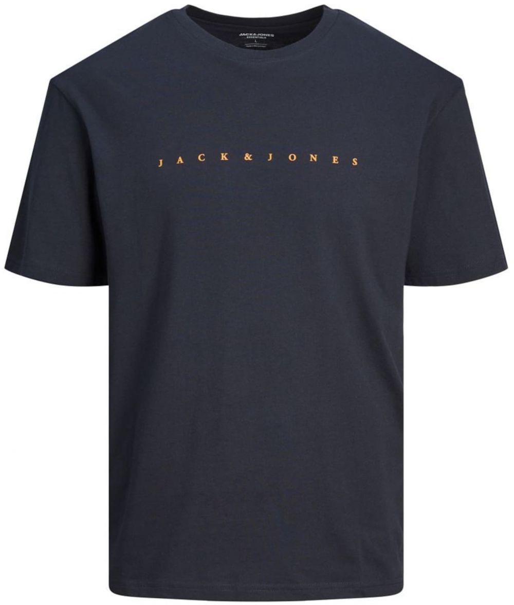 JACK & JONES Tričko 'JJEStar'  námornícka modrá / oranžová