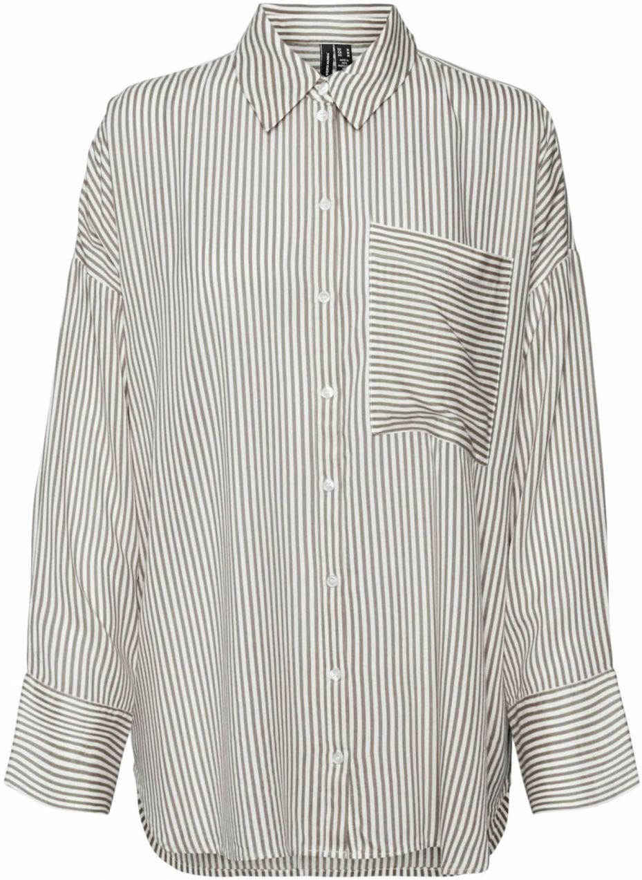 VERO MODA Blúzka 'VMBUMPY'  tmavobéžová / biela