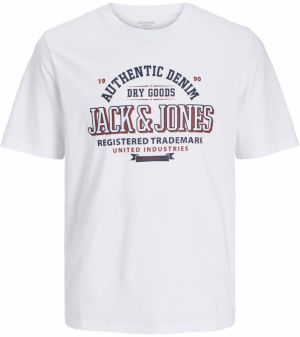JACK & JONES Tričko  námornícka modrá / tmavočervená / biela