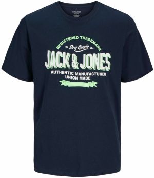 JACK & JONES Tričko  námornícka modrá / svetlozelená / biela