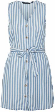 VERO MODA Letné šaty 'Viviana'  modrá denim / biela