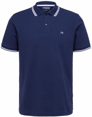 SELECTED HOMME Tričko 'SLHDante'  námornícka modrá / biela