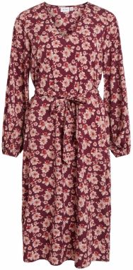 VILA Šaty  staroružová / tmavočervená / biela