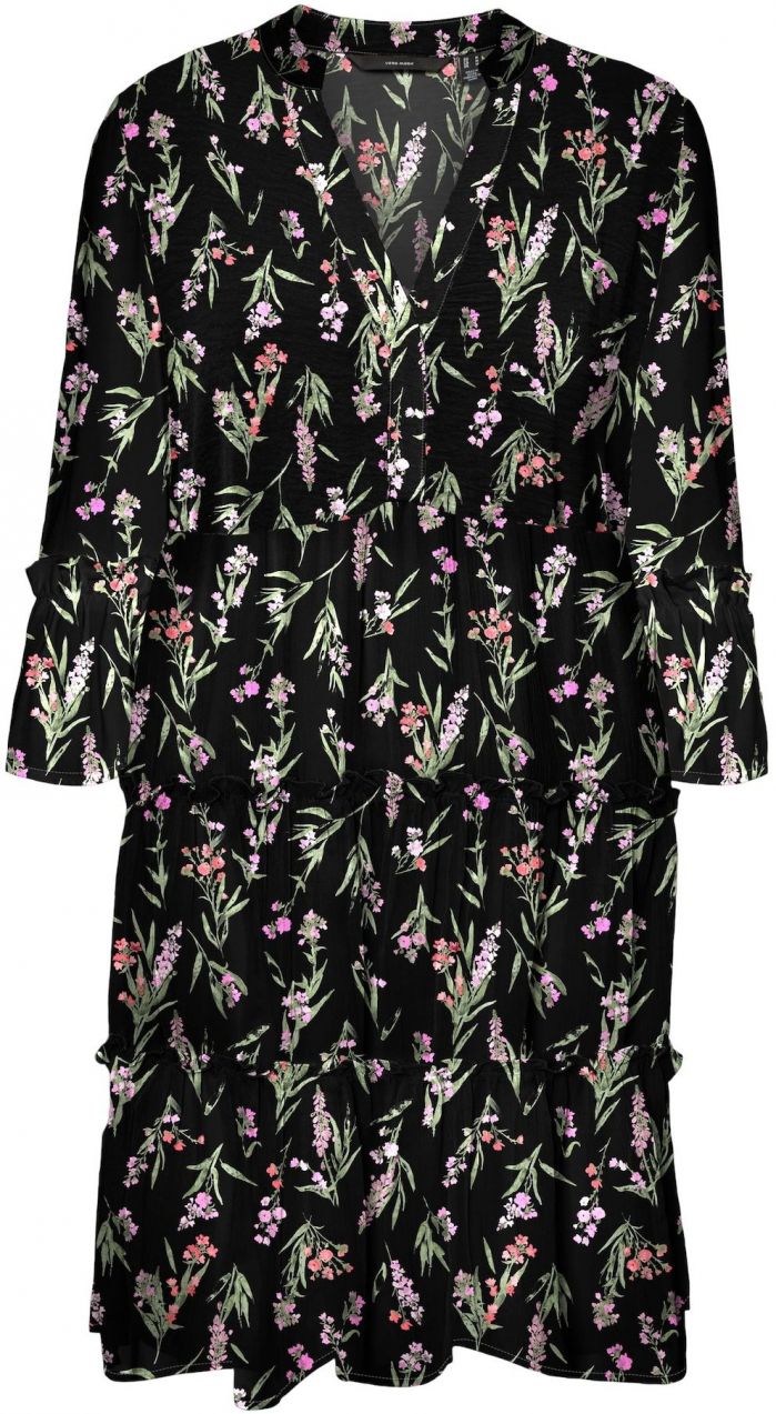 VERO MODA Šaty 'VMEasy'  svetlozelená / orchideová / pastelovo červená / čierna