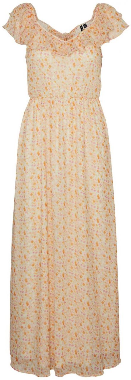 VERO MODA Šaty 'SMILLA'  oranžová / rosé / svetloružová / biela ako vlna
