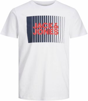 JACK & JONES Tričko 'JJCorp'  námornícka modrá / červená / biela