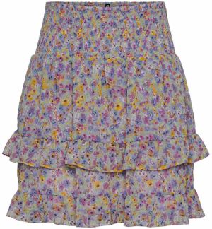 PIECES Sukňa 'MISTY'  pastelovo zelená / levanduľová / oranžová / čierna