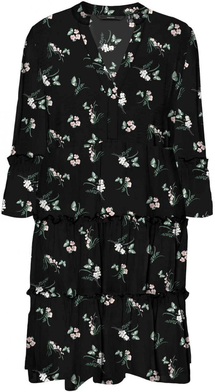 VERO MODA Šaty 'EASY JOY'  smaragdová / púdrová / čierna / biela