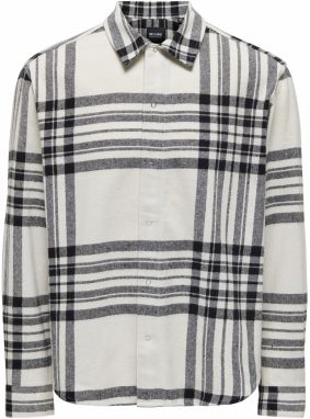 Only & Sons Košeľa 'TABB'  čierna / šedobiela