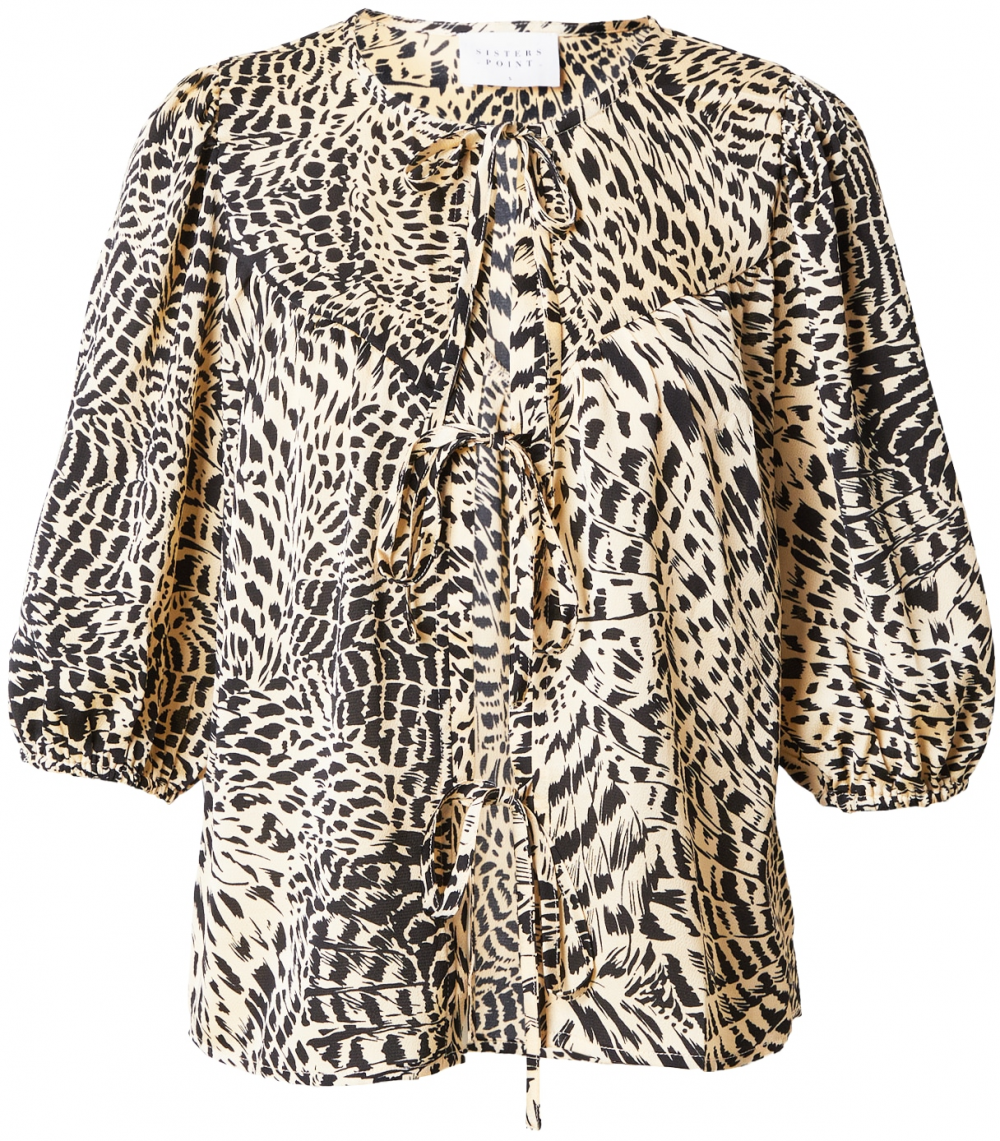 SISTERS POINT Blúzka 'ELIMA'  svetlohnedá / čierna