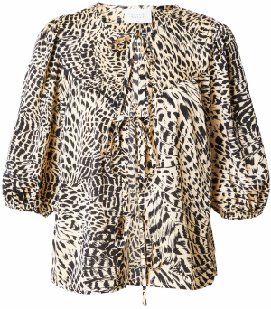 SISTERS POINT Blúzka 'ELIMA'  svetlohnedá / čierna