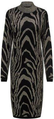 ONLY Pletené šaty 'ONLRikke'  zlatá / čierna