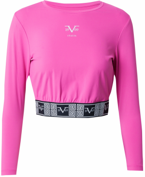 19V69 ITALIA Tričko 'ALESSIA'  ružová / čierna / biela