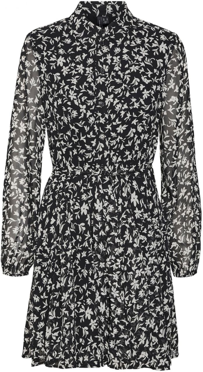 VERO MODA Košeľové šaty  čierna / biela