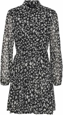 VERO MODA Košeľové šaty  čierna / biela