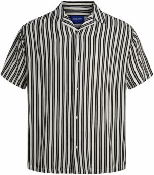 JACK & JONES Košeľa 'Luke Aruba'  čierna / biela