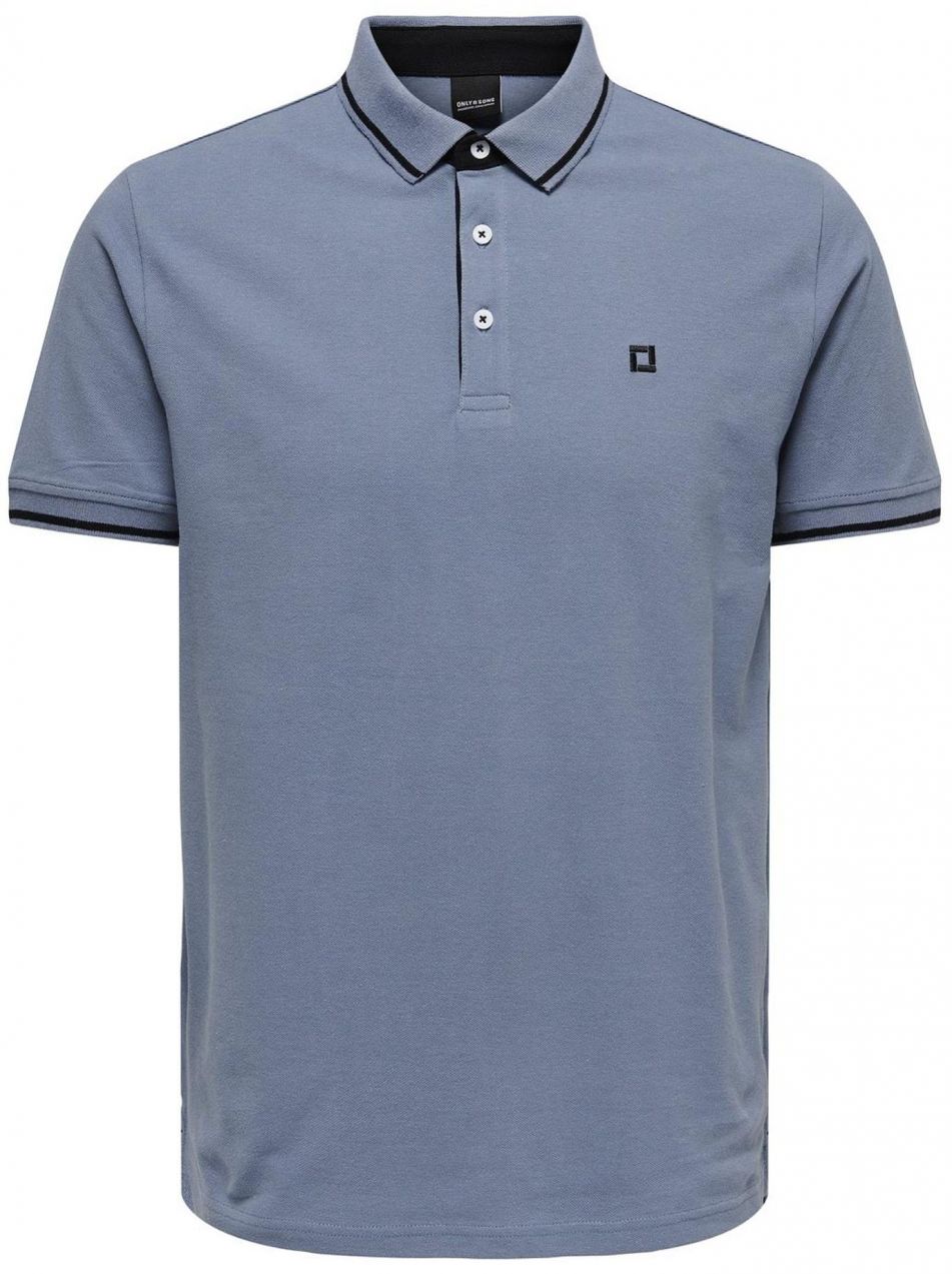 Only & Sons Tričko 'ONSFletcher'  modrosivá / čierna