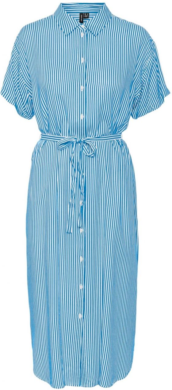 VERO MODA Košeľové šaty 'VMBumpy'  modrá / biela