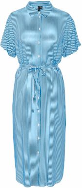 VERO MODA Košeľové šaty 'VMBumpy'  modrá / biela