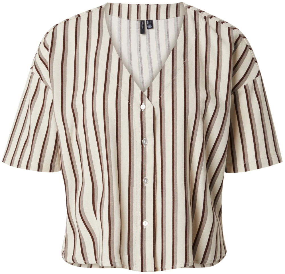 VERO MODA Blúzka 'JESMILO'  béžová / hnedá / sivá