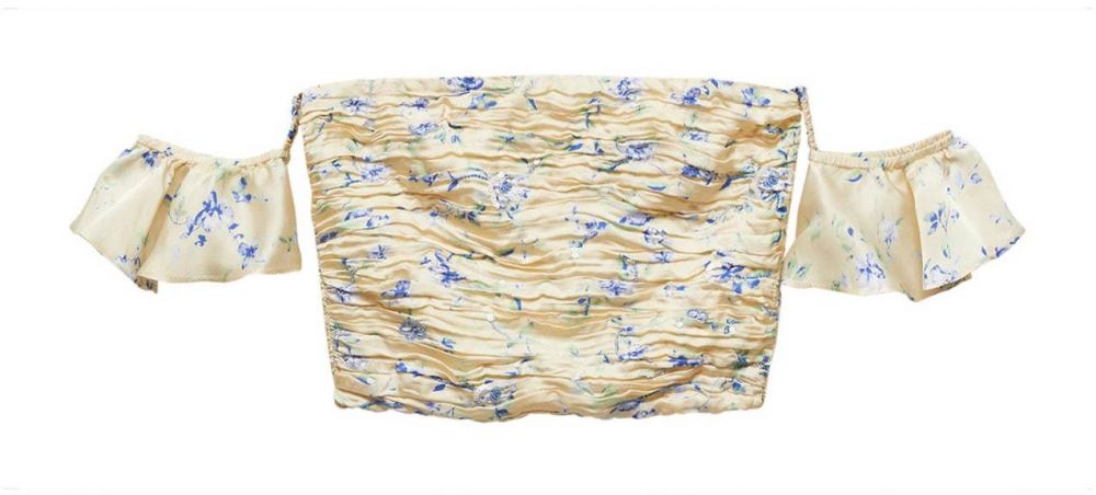 MANGO Top 'Bloom'  modrá / azúrová / púdrová / biela