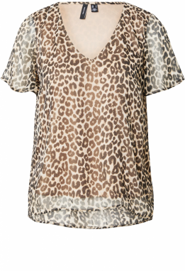 VERO MODA Blúzka 'SMILLA'  béžová / tmavohnedá