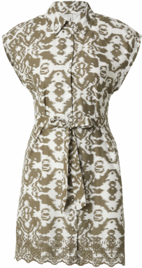 ONLY Košeľové šaty 'LOU'  zelená / biela