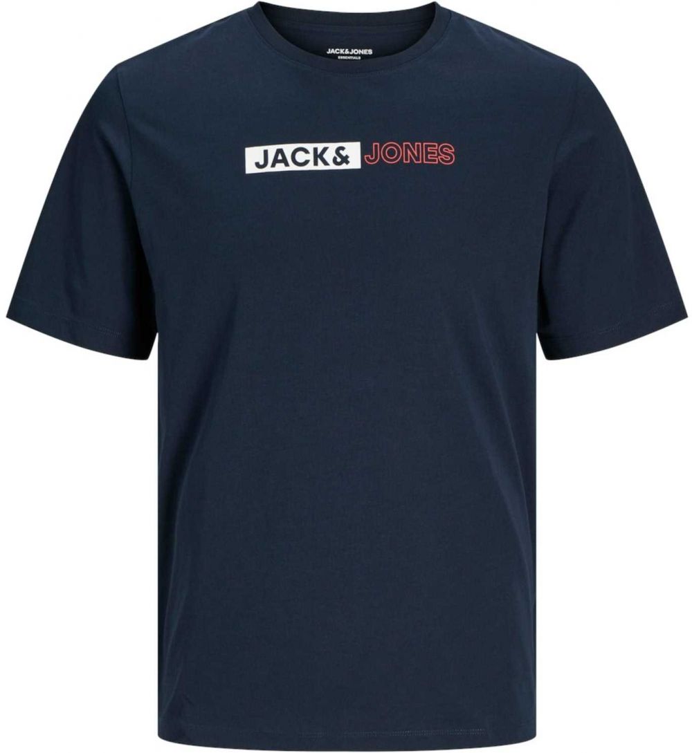 JACK & JONES Tričko  námornícka modrá / lososová / biela