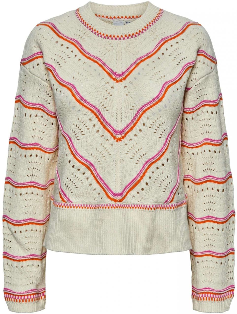 YAS Sveter 'YASLimera'  žltohnedá / tmavooranžová / fuksia