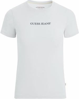 GUESS JEANS Tričko  čierna / biela