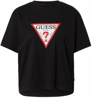 GUESS JEANS Tričko 'ICONIC'  červená / čierna / biela