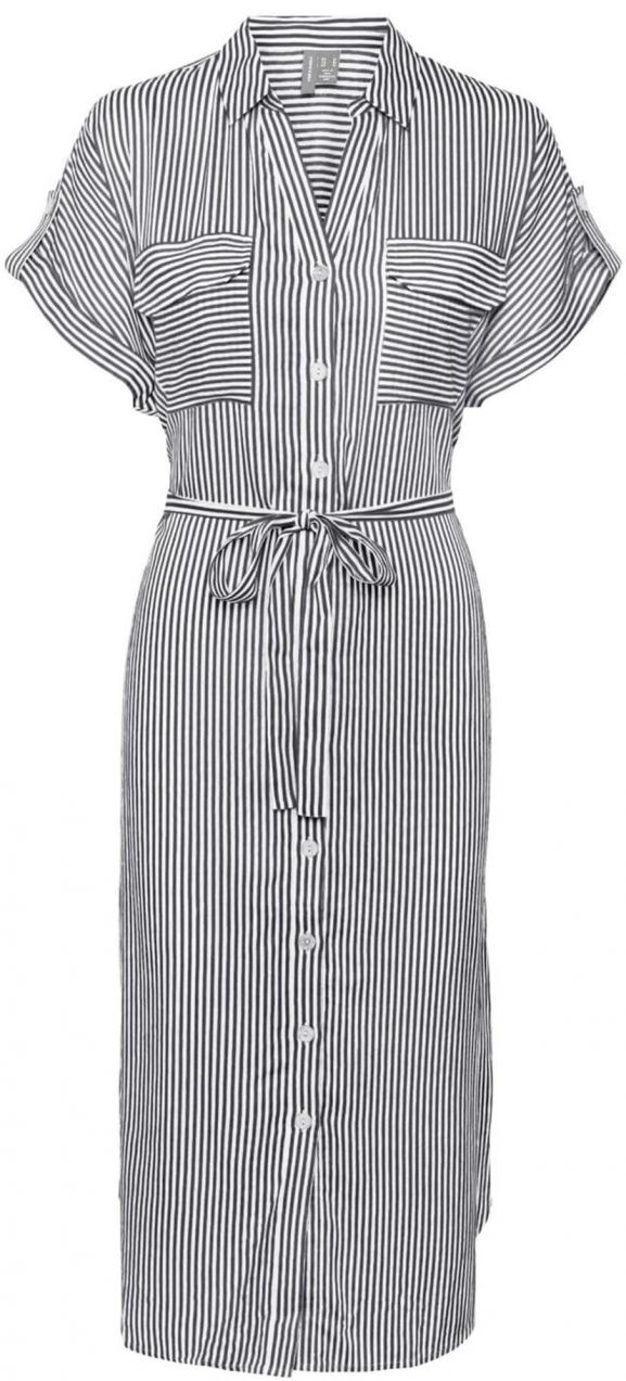 VERO MODA Košeľové šaty 'VMBumpy'  čierna / biela