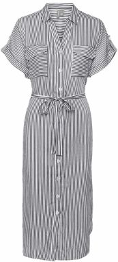 VERO MODA Košeľové šaty 'VMBumpy'  čierna / biela