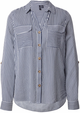 VERO MODA Blúzka 'VMBUMPY'  námornícka modrá / biela