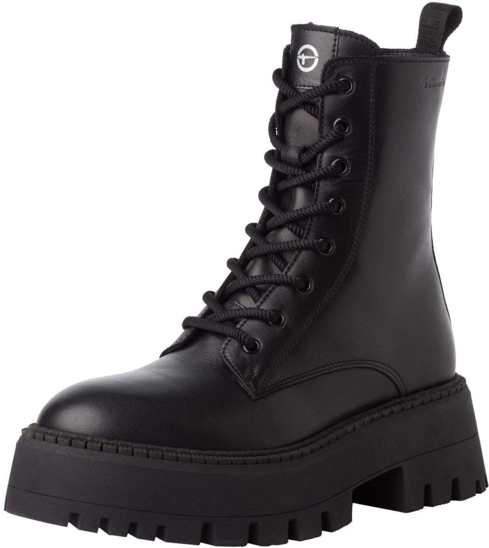 Tamaris Šnurovacie členkové čižmy  čierna