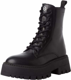 Tamaris Šnurovacie členkové čižmy  čierna