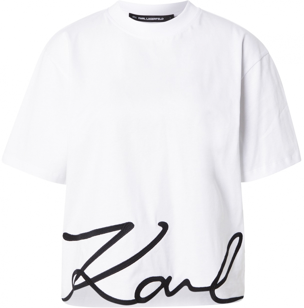 Karl Lagerfeld Tričko  čierna / biela