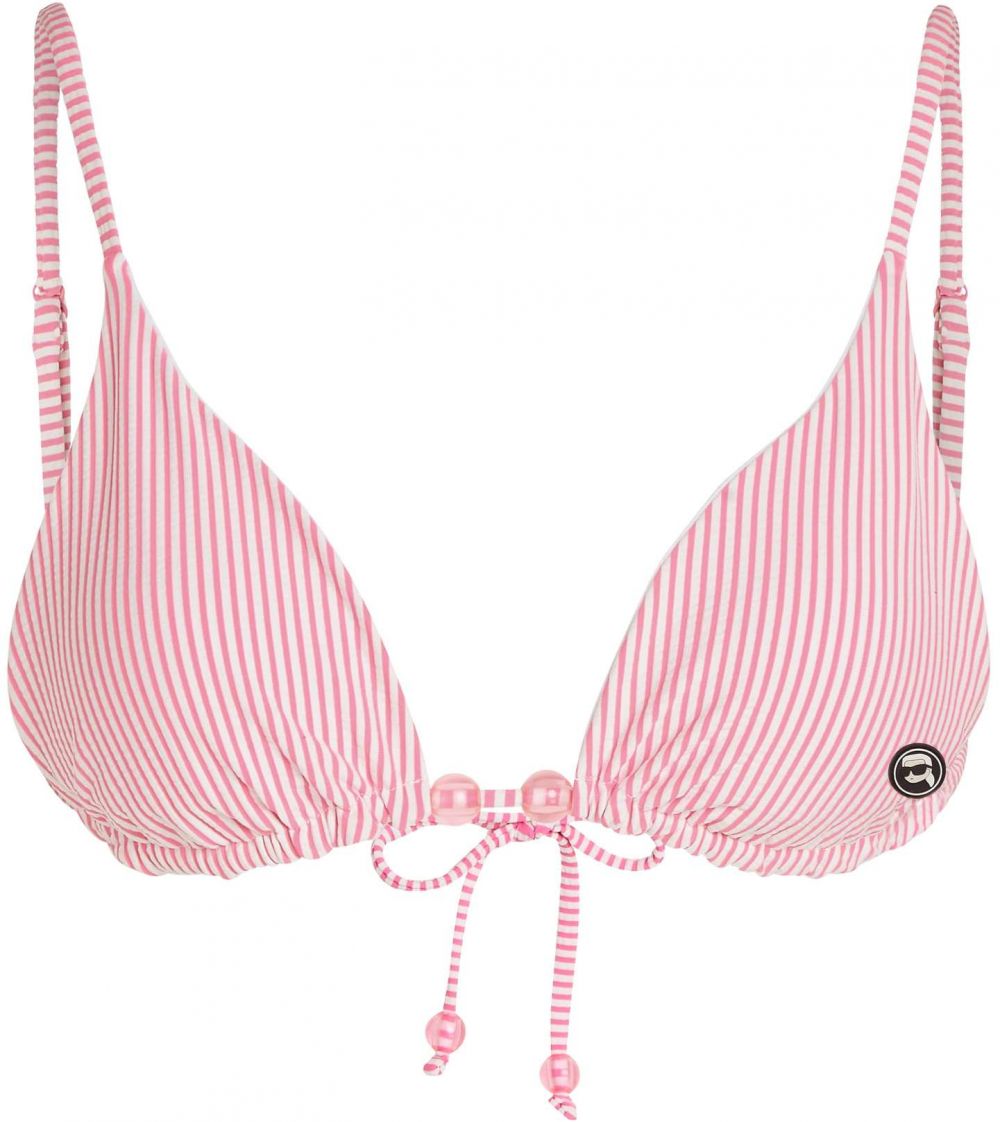 Karl Lagerfeld Bikinový top  krvavo červená / čierna / biela