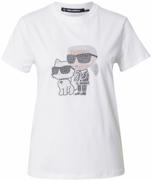 Karl Lagerfeld Tričko 'Ikon'  béžová / čierna / biela