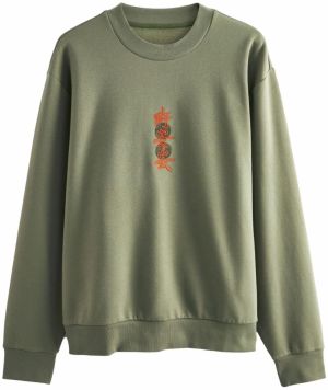 Next Mikina  zelená / oranžová / čierna