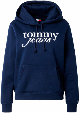 Tommy Jeans Mikina 'ESS'  námornícka modrá / biela