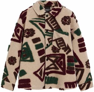 Desigual Prechodná bunda  béžová / hnedá / kaki / bordová