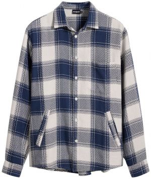 Desigual Košeľa  námornícka modrá / biela ako vlna