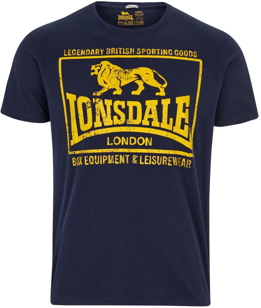 LONSDALE Tričko  tmavomodrá / žltá