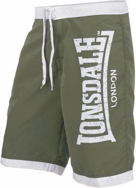 LONSDALE Plavecké šortky  kaki / biela